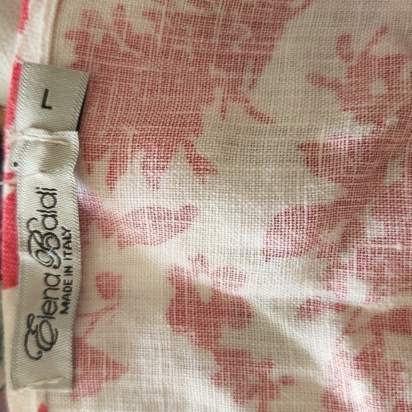 ELENA BALDI 100% LINEN FLORAL BLOUSE - Picture 5 of 6